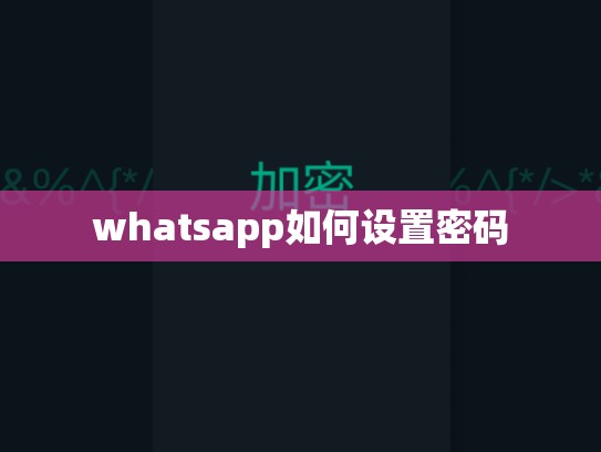 whatsapp如何设置密码