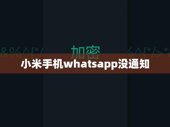 小米手机whatsapp没通知