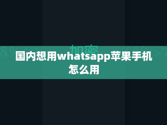 国内想用whatsapp苹果手机怎么用