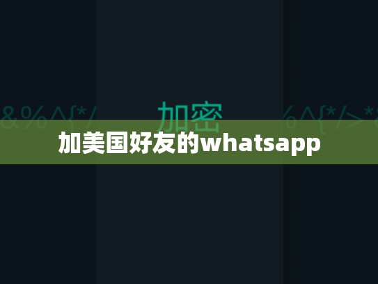 加美国好友的whatsapp