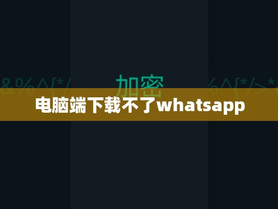 电脑端下载不了whatsapp