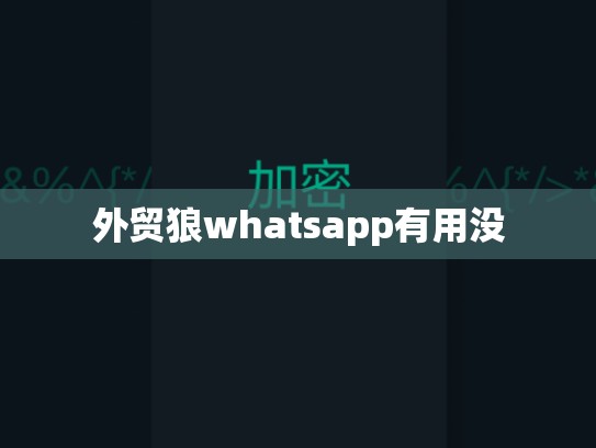 外贸狼whatsapp有用没