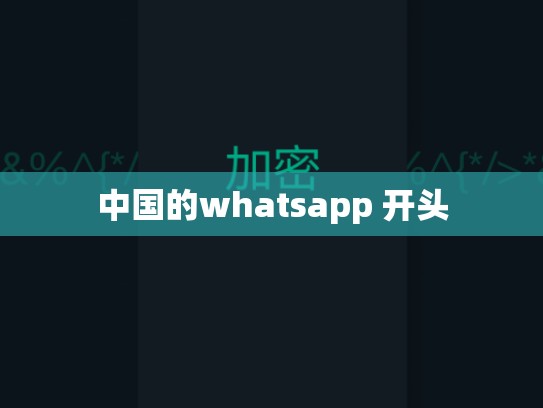 中国的whatsapp 开头