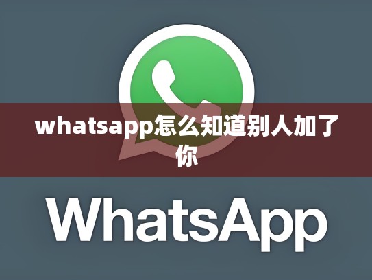 whatsapp怎么知道别人加了你