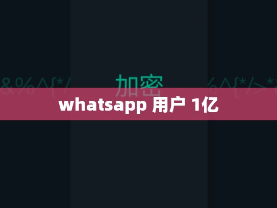 whatsapp 用户 1亿