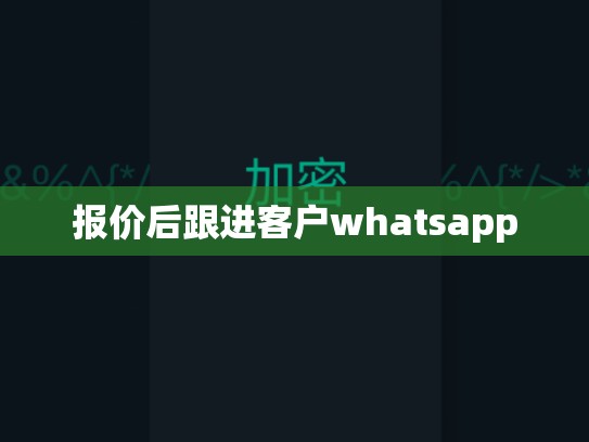 报价后跟进客户whatsapp