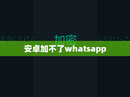 安卓加不了whatsapp