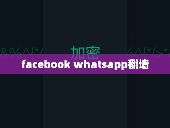 facebook whatsapp翻墙