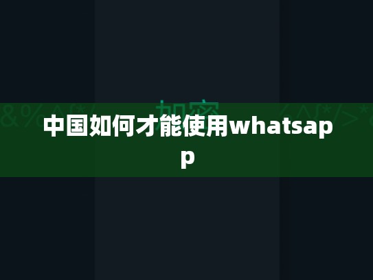 中国如何才能使用whatsapp
