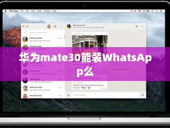 华为mate30能装WhatsApp么