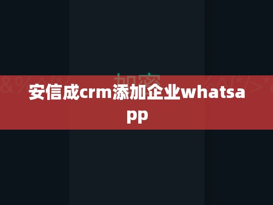 安信成crm添加企业whatsapp