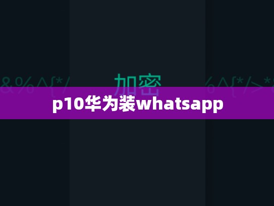 p10华为装whatsapp