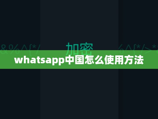 whatsapp中国怎么使用方法