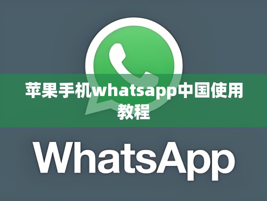 苹果手机whatsapp中国使用教程