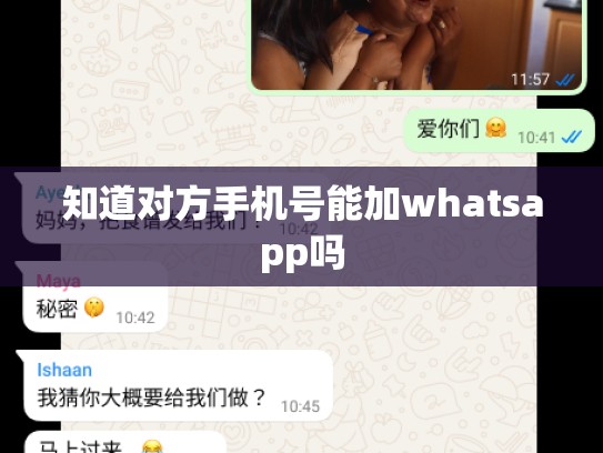 知道对方手机号能加whatsapp吗