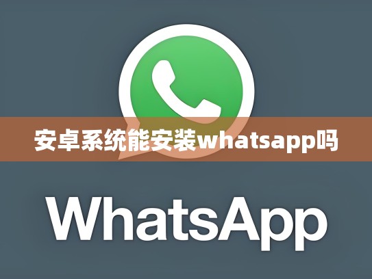 安卓系统能安装whatsapp吗