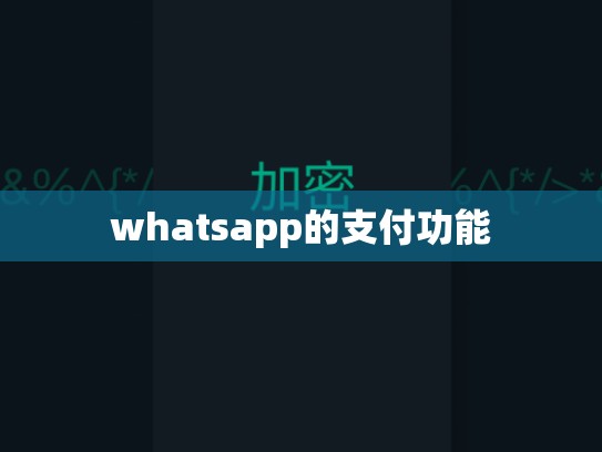 whatsapp的支付功能