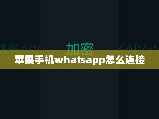 苹果手机whatsapp怎么连接
