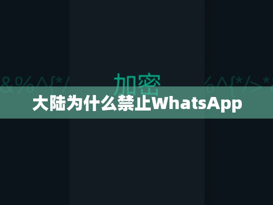 大陆为什么禁止WhatsApp