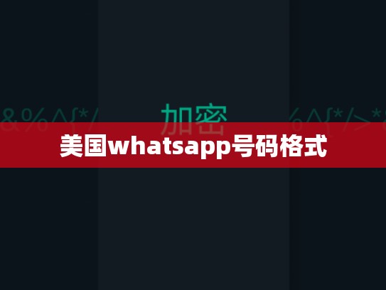 美国whatsapp号码格式