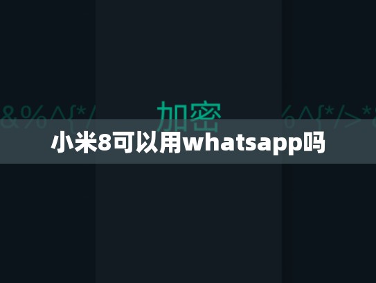小米8可以用whatsapp吗