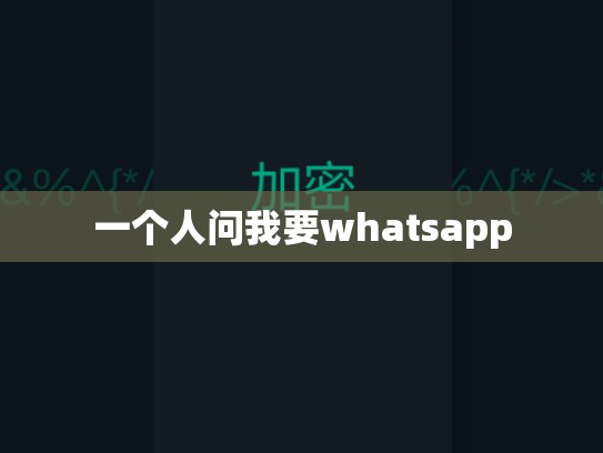 一个人问我要whatsapp