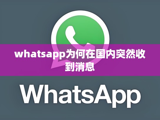 whatsapp为何在国内突然收到消息
