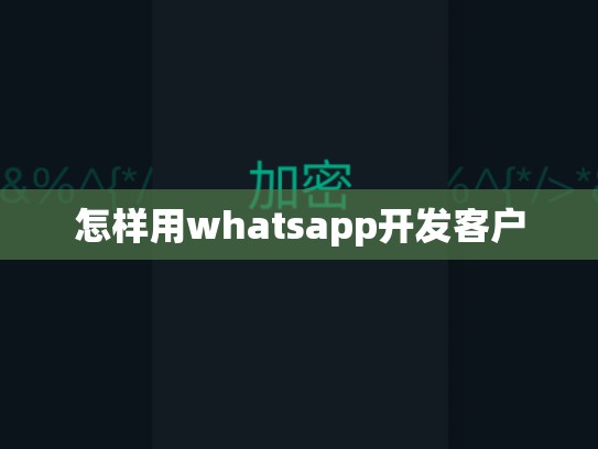 怎样用whatsapp开发客户