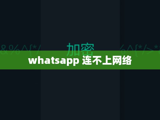 whatsapp 连不上网络