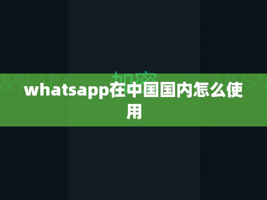 whatsapp在中国国内怎么使用