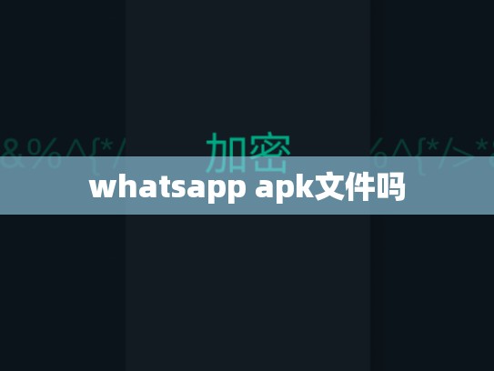 whatsapp apk文件吗