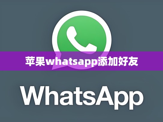 苹果whatsapp添加好友