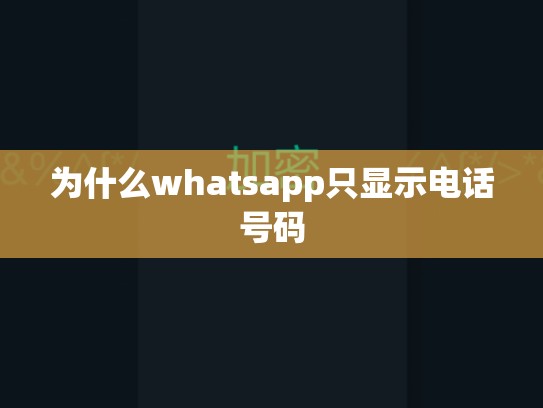 为什么whatsapp只显示电话号码