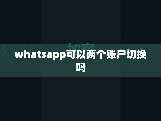 whatsapp可以两个账户切换吗