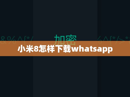 小米8怎样下载whatsapp