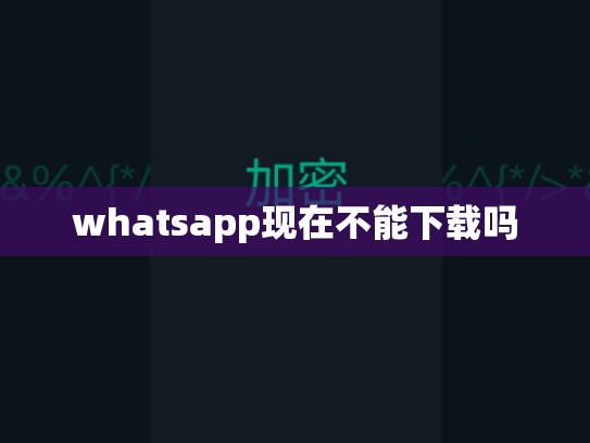 whatsapp现在不能下载吗