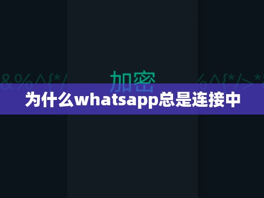 为什么whatsapp总是连接中
