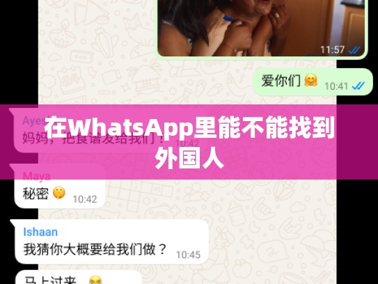 在WhatsApp里能不能找到外国人