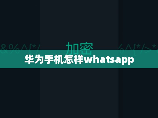 华为手机怎样whatsapp