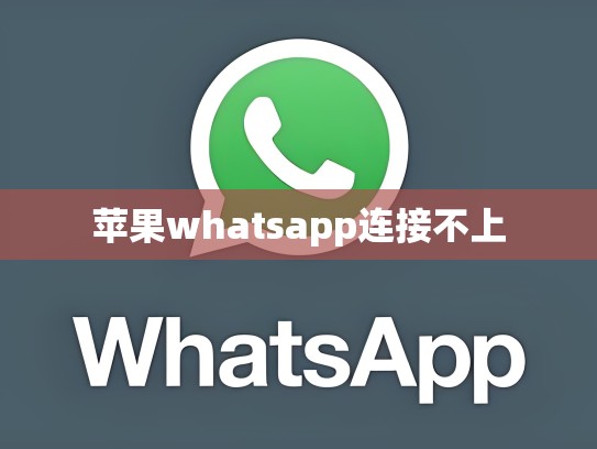 苹果whatsapp连接不上