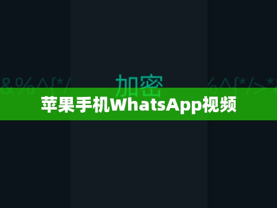 苹果手机WhatsApp视频