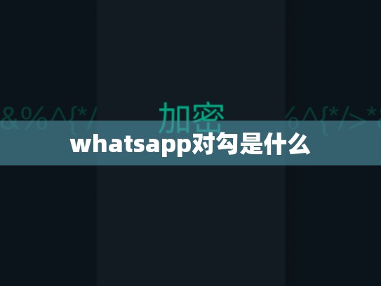 whatsapp对勾是什么