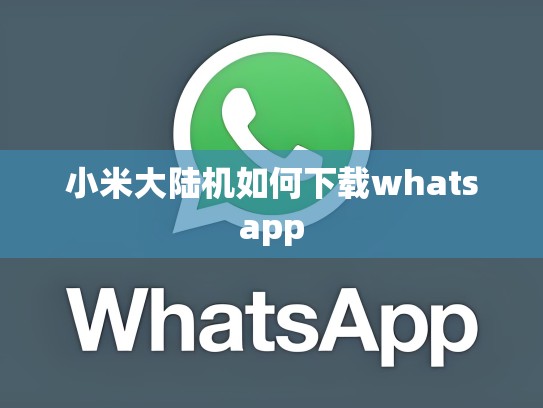 小米大陆机如何下载whatsapp