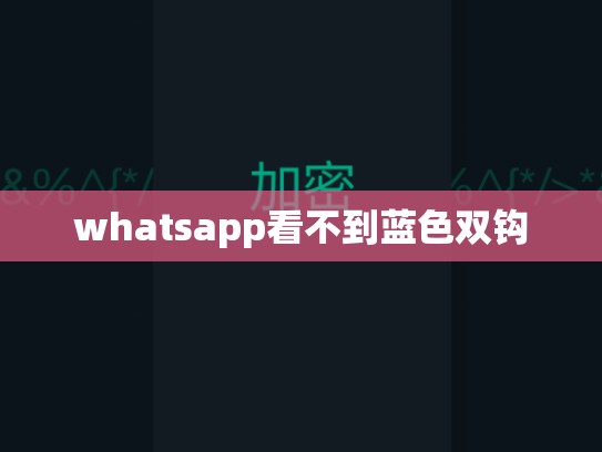 whatsapp看不到蓝色双钩