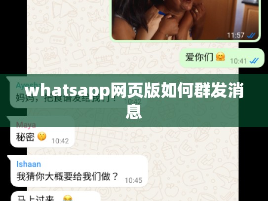whatsapp网页版如何群发消息