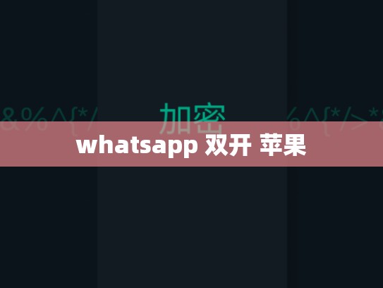 whatsapp 双开 苹果