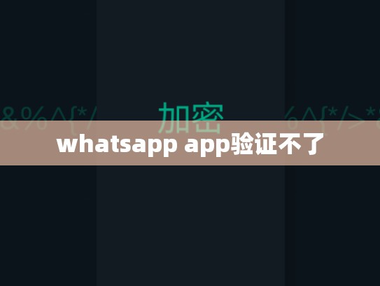 whatsapp app验证不了