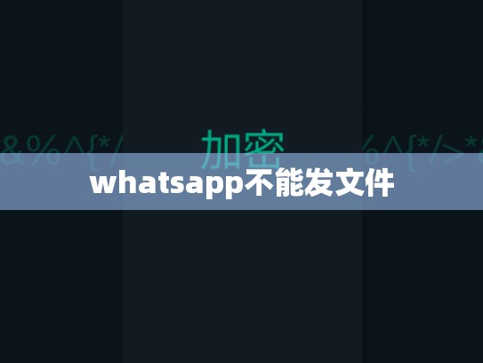 whatsapp不能发文件