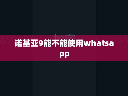 诺基亚9能不能使用whatsapp