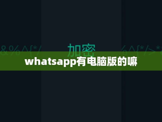 whatsapp有电脑版的嘛